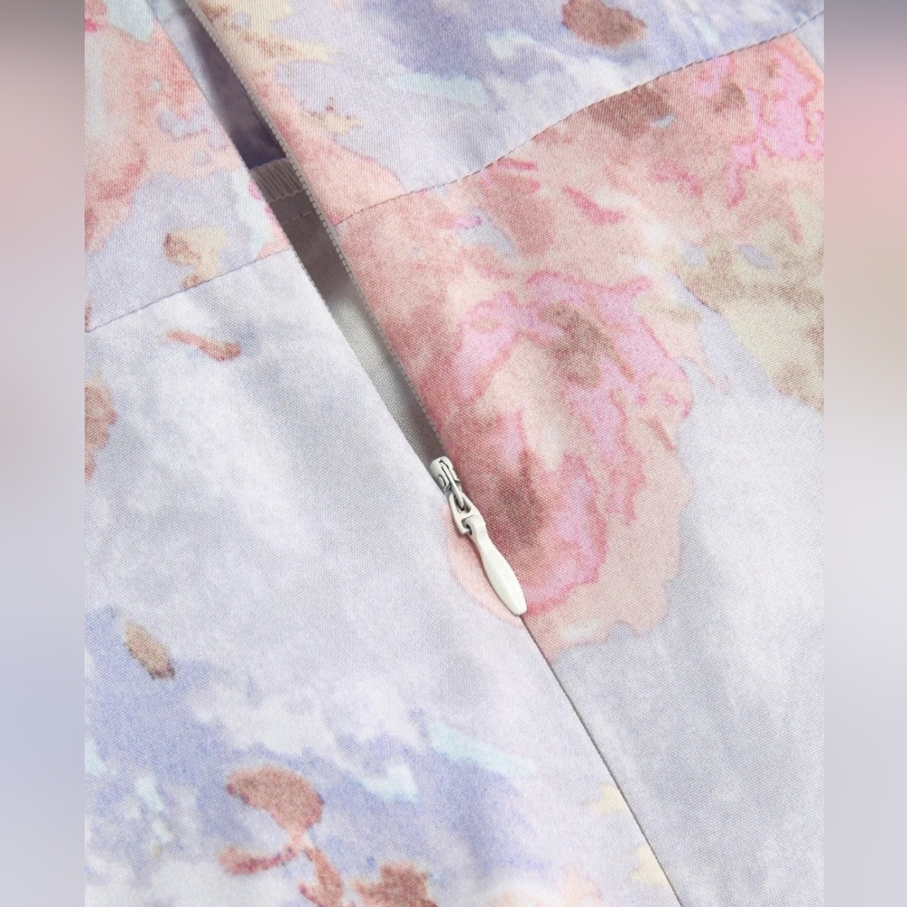 CIDER Illusion Ruched Floral Midi Dress. Size L. NWT - Picture 3 of 10